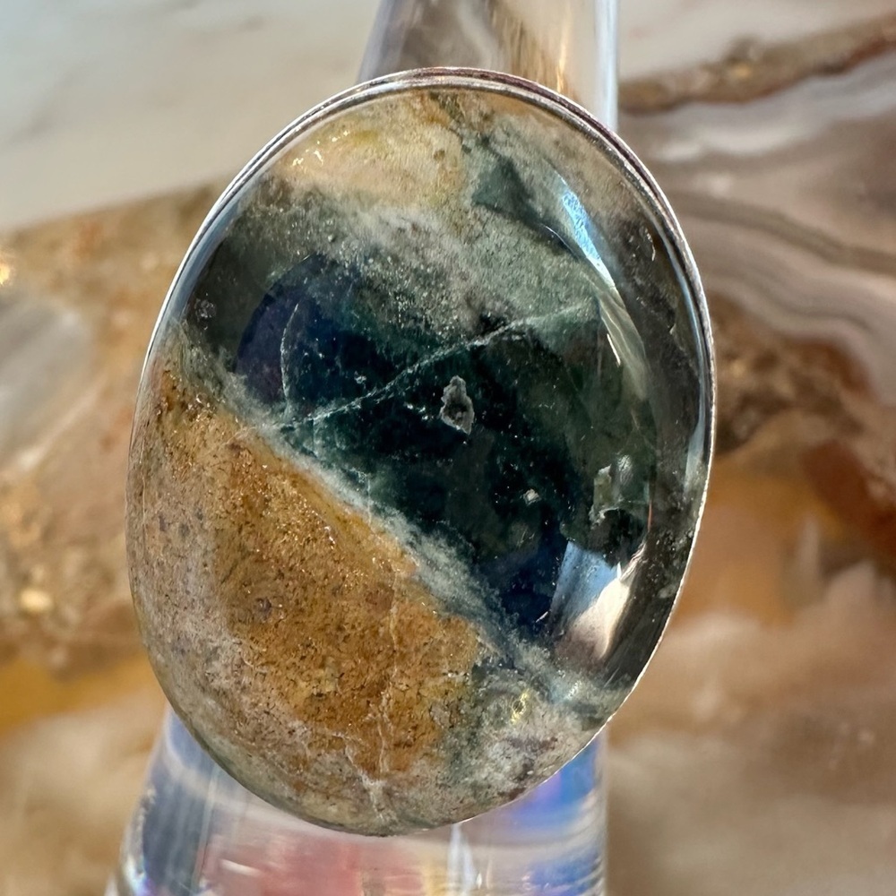 2509 Artisan Ocean Jasper Earth-Toned Stone Ring